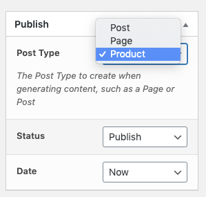 Page Generator Pro: WooCommerce: Product Post Type