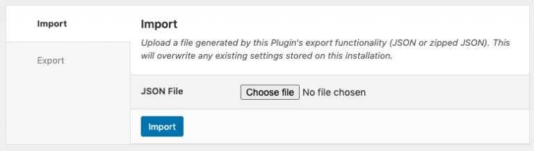 Import Configuration - WP Zinc