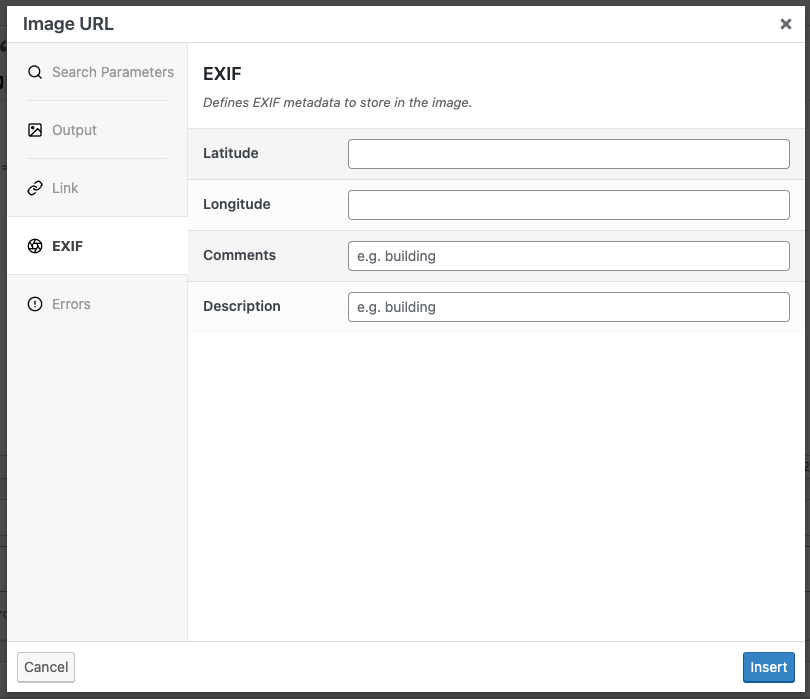 Page Generator Pro: Dynamic Elements: Remote Image: EXIF