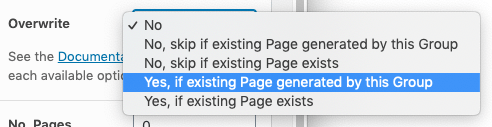 Page Generator Pro: Tutorial: Generate Comments: Overwrite