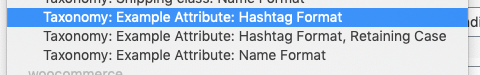 WordPress to Hootsuite Pro: WooCommerce: Attributes: Insert Tags Dropdown