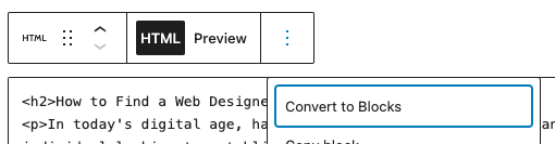 Page Generator Pro: Research: Gutenberg HTML Block: Convert to Blocks