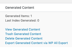 Page Generator Pro: Export Generated Content: WP All Export: Link