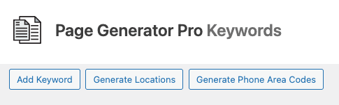 Page Generator Pro: Keywords: Buttons
