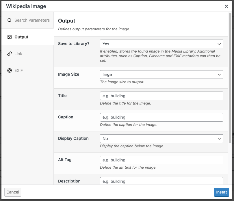 Page Generator Pro: Dynamic Elements: Wikipedia Image: Output