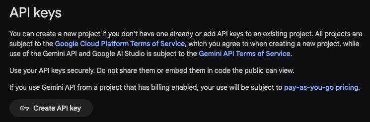 Page Generator Pro: Settings: Integrations: Gemini AI: Create API Key