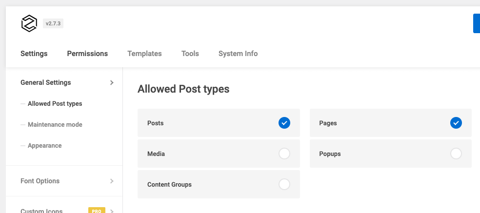 Page Generator Pro: Generate: Page Builders: Zion Builder: Settings