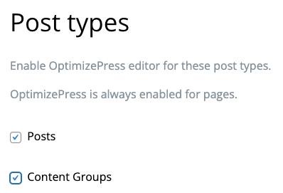 Page Generator Pro: Page Builders: OptimizePress: Settings