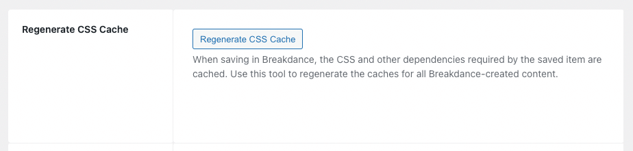 Page Generator Pro: Generate: Content: Breakdance Builder: Regenerate CSS Cache