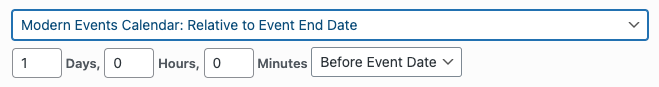 WordPress to Buffer Pro: Status: Scheduling: Modern Events Calendar: End Date