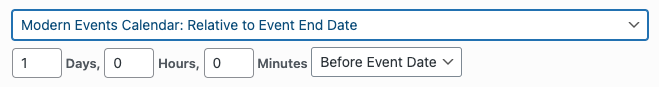 WordPress to Hootsuite Pro: Status: Scheduling: Modern Events Calendar: End Date