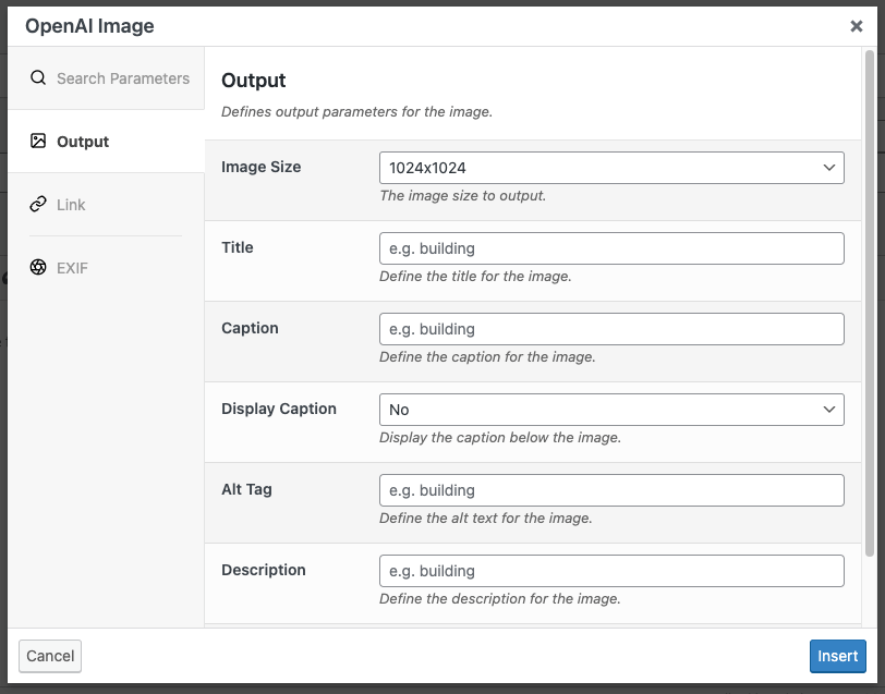 Page Generator Pro: OpenAI: Image: Output