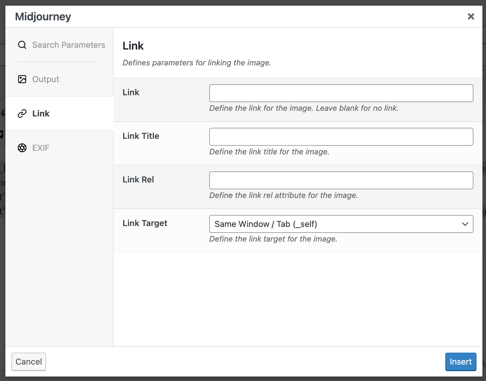 Page Generator Pro: Dynamic Elements: Midjourney: Link Settings
