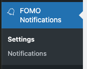 FOMO Notifications: Menu
