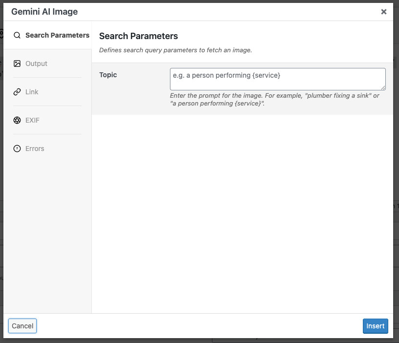 Page Generator Pro: Dynamic Elements: Gemini AI: Search Parameters