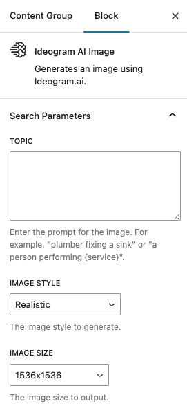 Page Generator Pro: Ideogram AI Image: Gutenberg Configuration