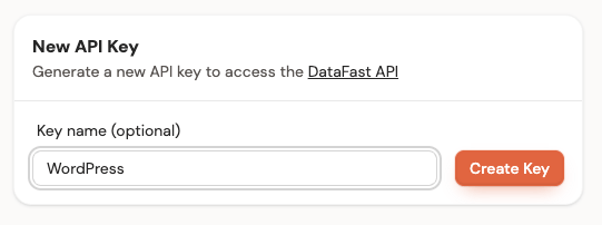 DataFast: New API Key