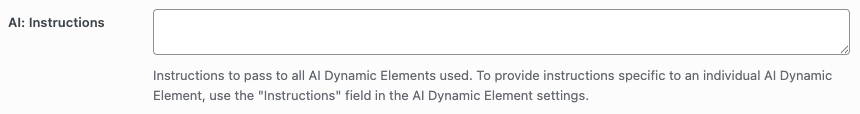 Page Generator Pro: Settings: Integrations: AI Instructions