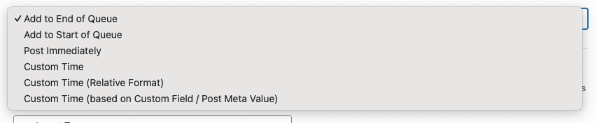 WordPress to Buffer Pro: Status: Scheduling Options