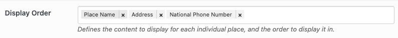Page Generator Pro: Dynamic Elements: Google Places: Display Order