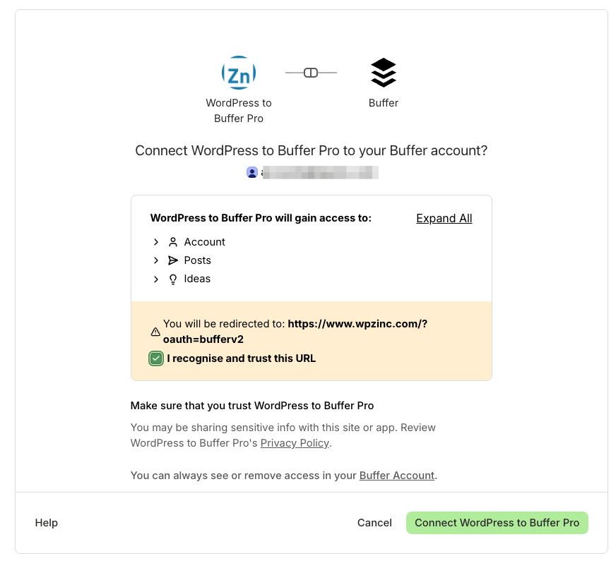 WordPress to Buffer Pro: OAuth