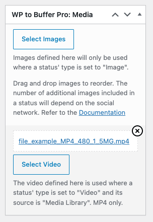 WordPress to Buffer Pro: Media: Meta Box