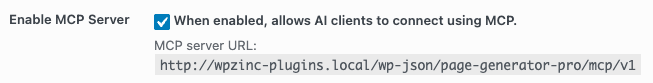 Page Generator Pro: MCP: Server URL