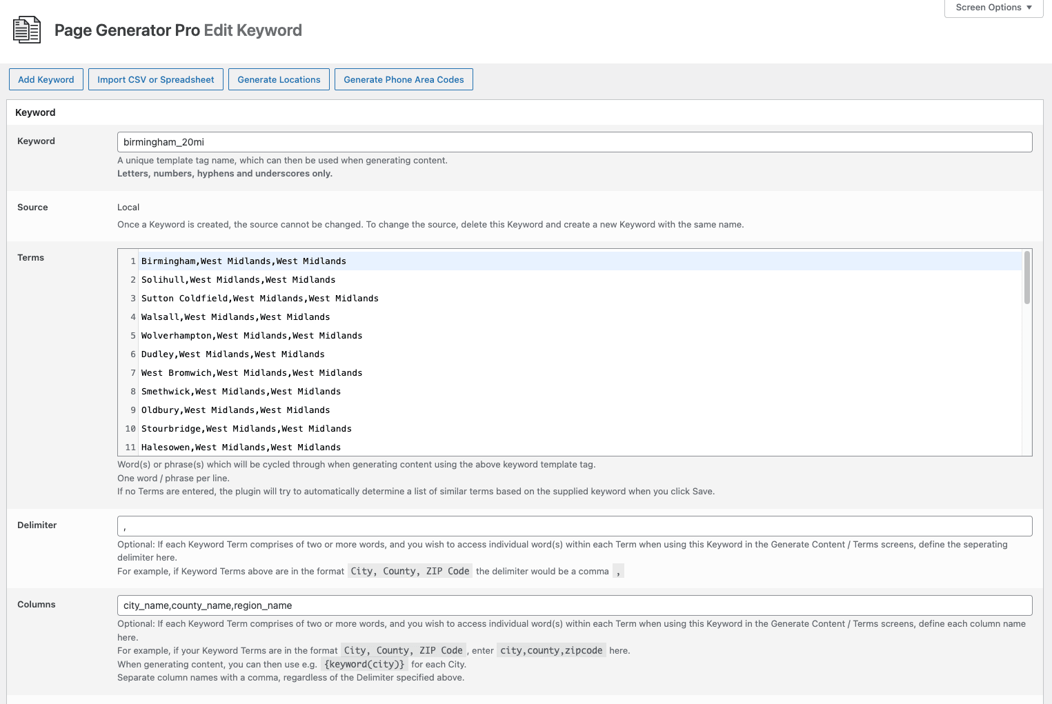 Page Generator Pro: MCP: Tutorial: Keyword